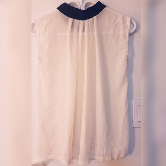Sleeveless white Chiffon top office wear - Picture 2 of 2